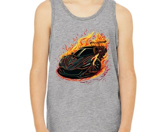 Car Graphics Kids Tank Top: Sleeveless Summer Shirt