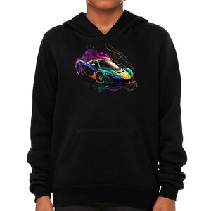 Car Design Kids&#39; Sponge Fleece Hoodie - Cool Kids&#39; Hoodie - Graphic Hoodie for Kids - Hooded Sweatshirt