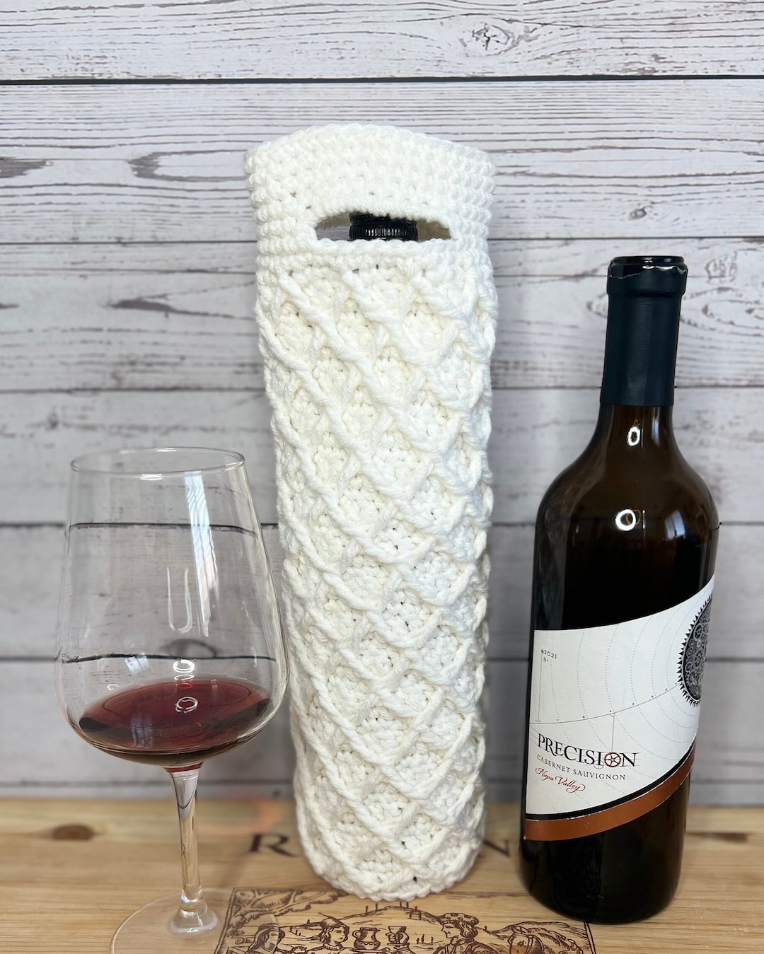 Wine Bottle Holder Gift for Christmas Handmade Crochet Gift Wine Bottle Cozy Wine Bottle Gift