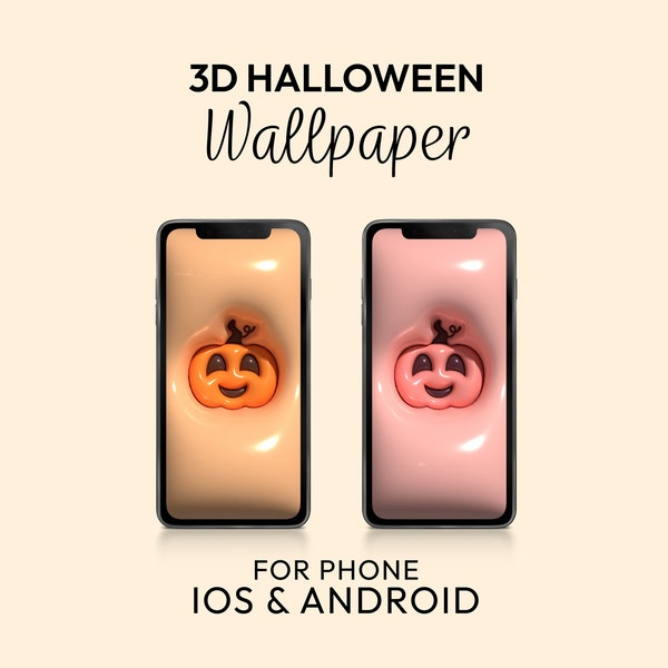 3D Halloween Pumpkin  3D Wallpaper, Halloween Cute Pumpkin, Inflated 3D Wallpaper,  iOS & Android Phone Wallpaper, Digital Wallpaper