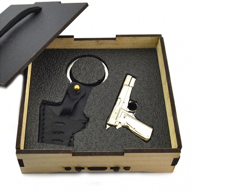 Miniature Colt M1911 Pistol Keychain for Gun Collector Husband, Replica