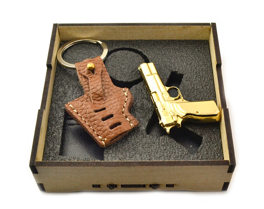 Miniature Colt M1911 Pistol Keychain for Gun Collector Husband, Replica