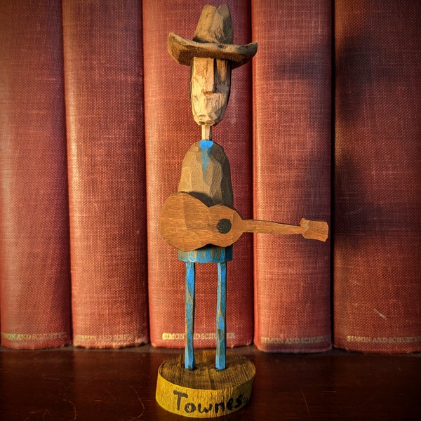 Townes Van Zandt Wooden Figurine