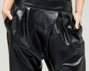 Straight leg leather pants with pockets | Genuine leather woman Spring fashion clothing