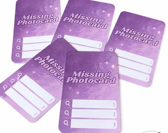 Kpop Binder Fillers | Missing Photocard | Double-sided | Pack of 10 | Purple