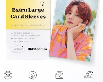 Kpop Postcard Sleeves - 103x155mm (Pack of 50), Extra Large, 6"x4"