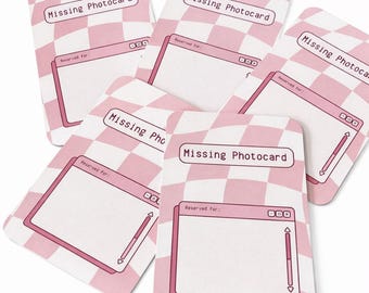 Kpop Binder Fillers | Missing Photocard | Double-sided | Pack of 10 | Pink Retro