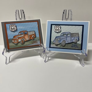 Carte d'anniversaire - camion vintage Route 66