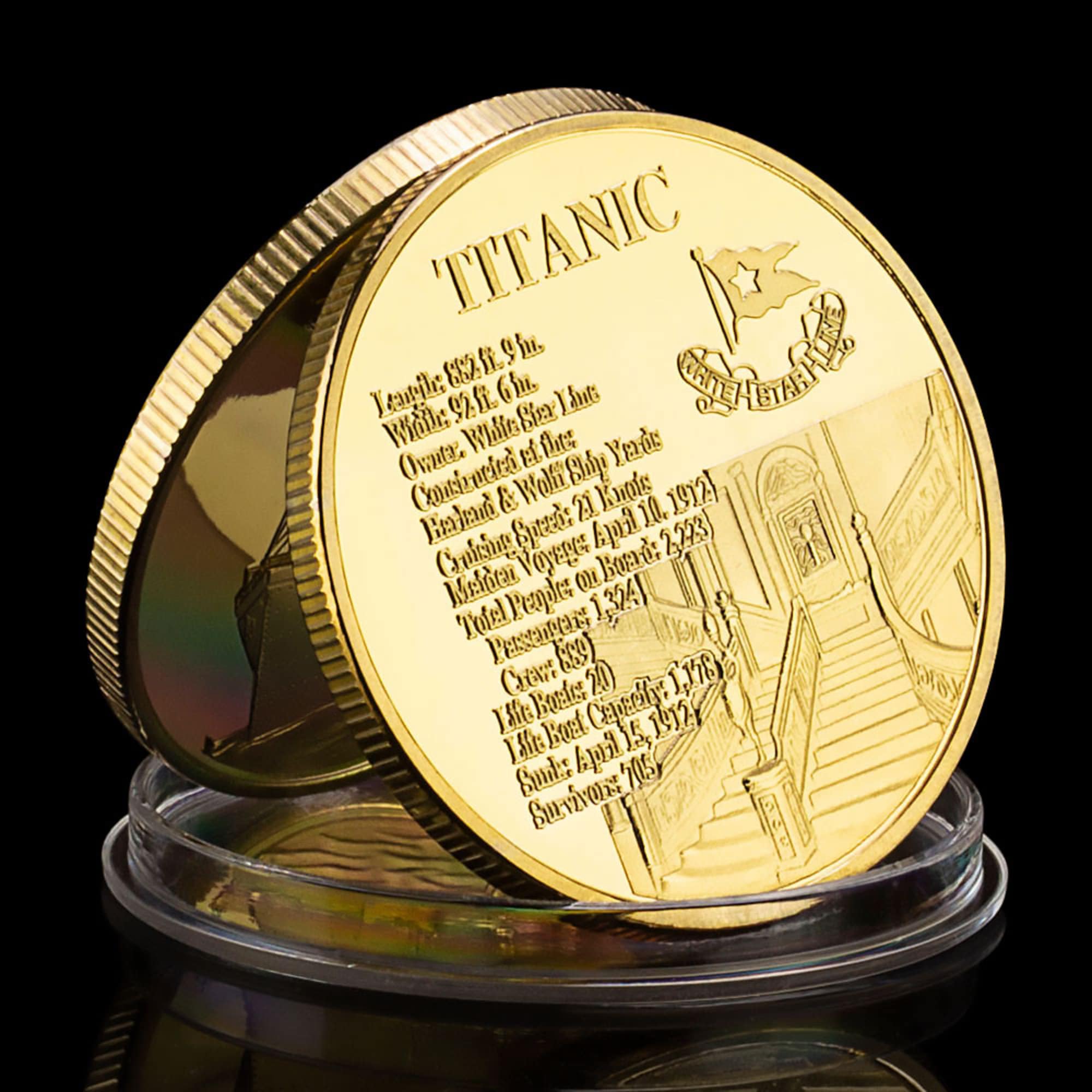 Vintage Titanic Coin Gold Plated Piece Commemorative Coin Etsy
