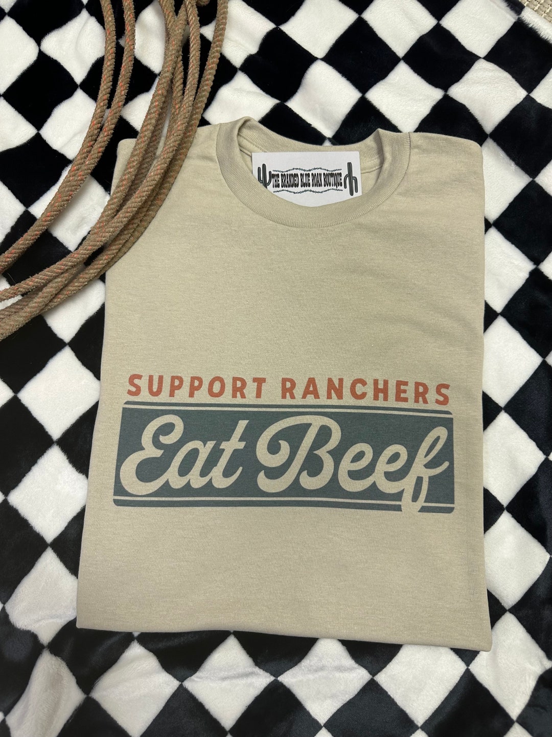 Support Ranchers Eat Beef Pullover Tshirt, Western Cowboy Pullover ...