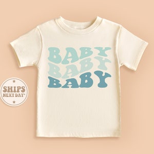 Retro Baby Shirt, Cute Natural Toddler Tee, Wavy Letters Baby Shirt, Baby Announcement Shirt, New Baby Gift, Baby Toddler Shirt #TLC00077