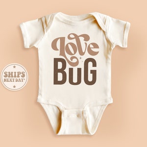 Vintage Love Bug Onesie®, Love Bug Baby Bodysuit, Valentine&#39;s Day Bodysuit, Cute Natural Baby Onesie®, Little Ladybug Bodysuit #TLC00054