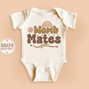 Twin Baby Onesie®, Womb Mates Twin Bodysuit, Twin Baby Gifts, Funny Best Friends Bodysuit, Twin Pregnancy Reveal Onesie® #TLC00011