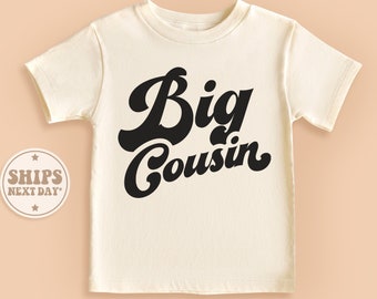 Big Cousin Baby Shirt, Promoted To Big Cousin, Retro Natural Shirt, Pregnancy Reveal Shirt, Big Cousin Announcement Toddler Shirt #TLC00061