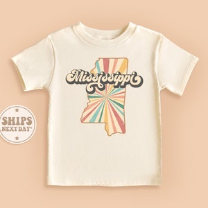 Mississippi State Baby Shirt, Vintage Natural Kids Gift, Mississippi Toddler Shirt #TLC00301