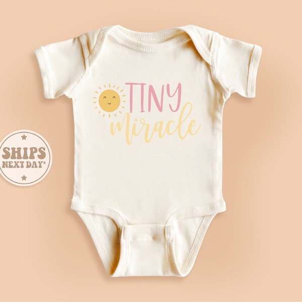 Tiny Miracle Onesie®, IVF Baby Bodysuit, NICU Baby Onesie®, Cute Natural Baby Onesie® #TLC00495