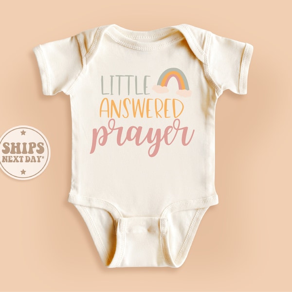 Little Answered Prayer Onesie®, Religious Onesie®, Miracle Baby Bodysuit, Retro Natural Baby Onesie® #TLC00494