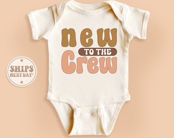 New to the Crew Baby Onesie®, Baby Birth Announcement Bodysuit, New Baby Gift, Pregnancy Reveal Onesie®, Newest Baby Bodysuit #TLC00006