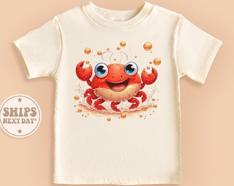 Crab Toddler Shirt, Funny Animal Kids Shirt, Cute Natural Baby Gift, Beach Baby Shirt #TLC00409
