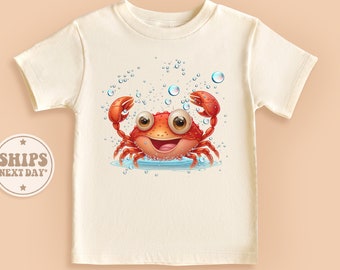 Crab Baby Shirt, Funny Animal Kids Shirt, Cute Natural Baby Gift, Beach Toddler Shirt #TLC00395