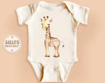 Giraffe Onesie®, Funny Animal Onesie®, Giraffe Baby Bodysuit, Cute Natural Onesie® #TLC00160