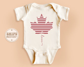 Canadian Baby Onesie®, Maple Leaf Baby Bodysuit, Canada Onesie®, Retro Natural Kid Gifts #TLC01537