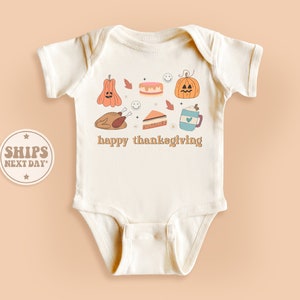 Happy Thanksgiving Onesie®, Pumpkin Pie Baby Bodysuit, Cute Fall Natural Onesie® #TLC01725