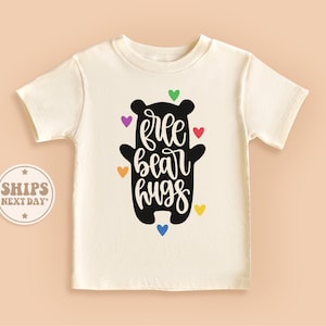 Free Bear Hugs Shirt, Cute Bear Hugs Toddler Shirt, Bear Baby Shirt, Retro Natural Kid Gifts #TLC02314