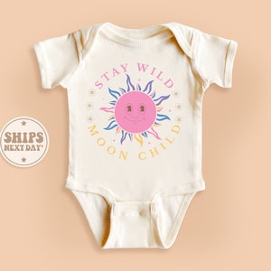 Stay Wild Moon Child Onesie®, Wild Flower Baby Bodysuit, Cute Natural Baby Gifts #TLC01466