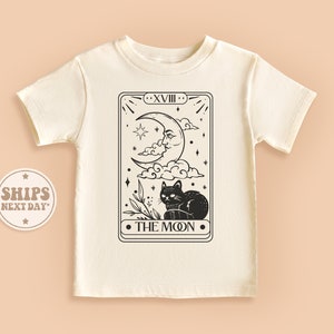 Tarot Card Shirt, The Moon Toddler Shirt, Boho Celestial Baby Shirt, Cute Natural Mystical Shirt #TLC02092