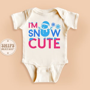 I&#39;m Snow Cute Baby Onesie®, Funny Snowman Onesie®, Cute Winter Onesie®, Little Snowman Baby Bodysuit, Natural Christmas Gift #TLC02388