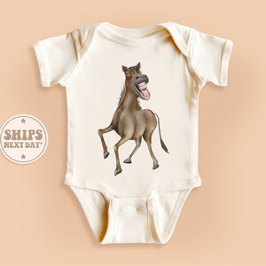 Horse Baby Onesie®, Animal Baby Bodysuit, Laughing Horse Onesie®, Funny Natural Baby Gift #TLC01891