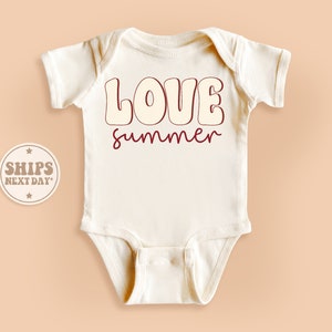 Love Summer Baby Onesie®, Hello Summer Baby Bodysuit, Retro Natural Kid Gifts #TLC01387