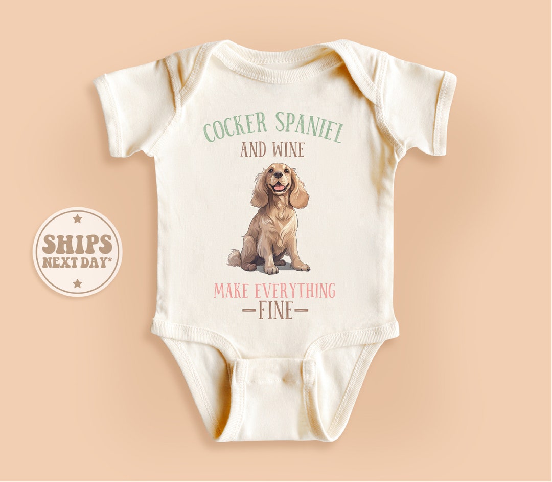 Cocker Spaniel and Wine Baby Onesie® Dog Lover Baby Onesie® Etsy