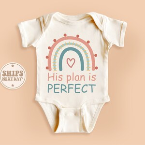 His Plan Is Perfect Baby Onesie®, Rainbow Baby Bodysuit, Cute Natural Kid Gifts #TLC00818