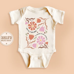 Life Is A Balance Of Holding And Letting Go Baby Onesie®, Inspirational Baby Bodysuit, Vintage Natural Floral Tee #TLC01555