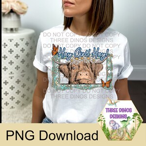 Hay Girl! | Highland Cow | PNG Download | Full Color | 300dpi