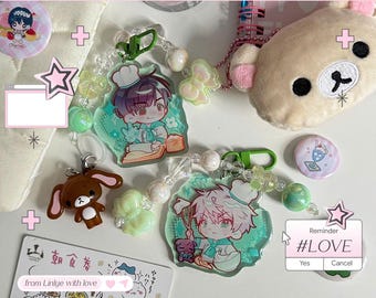 Alien Stage Epoxy Keychain & Glitter Sticker Set: Fanmade Charms