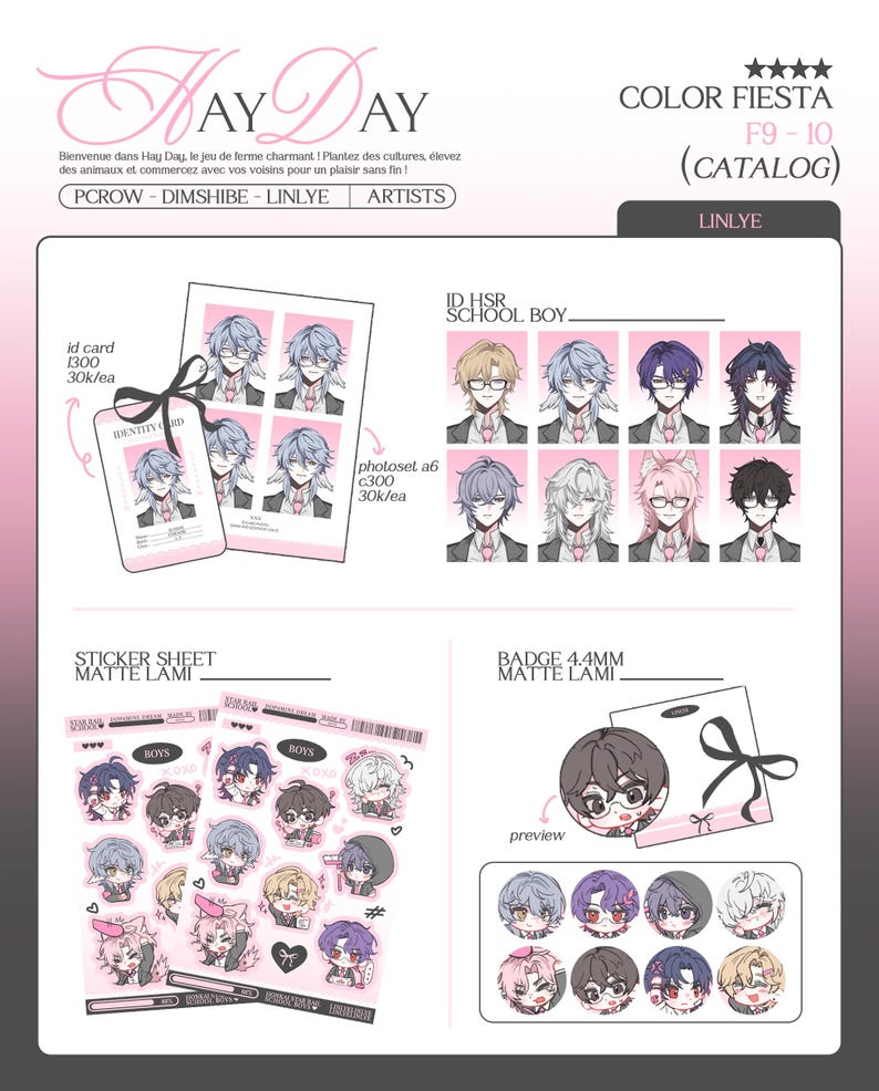 Photocard + Print A6 + Badge + Sticker | Honkai Star Rai | School Boys ...