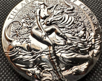 Odyssey Nymph Series 24K Gold Plated Bronze Statue & Rhodium Coin