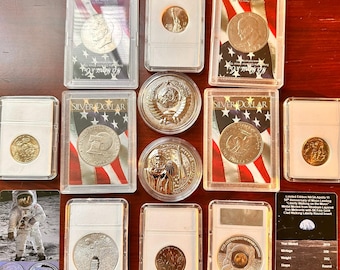 NASA Apollo USSR Ruimteprogramma Gouden Platina Dollar Muntenset