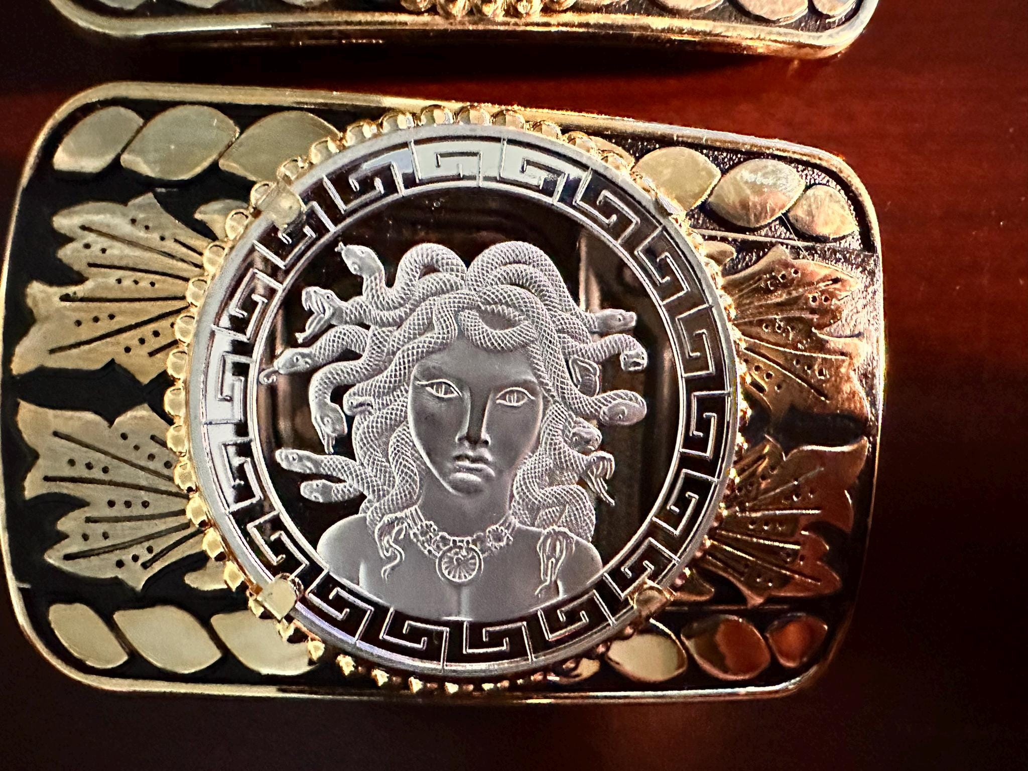 Handcrafted Medusa repurpose brass belt buckle Medusa Belt Buckle - Etsy main image 3