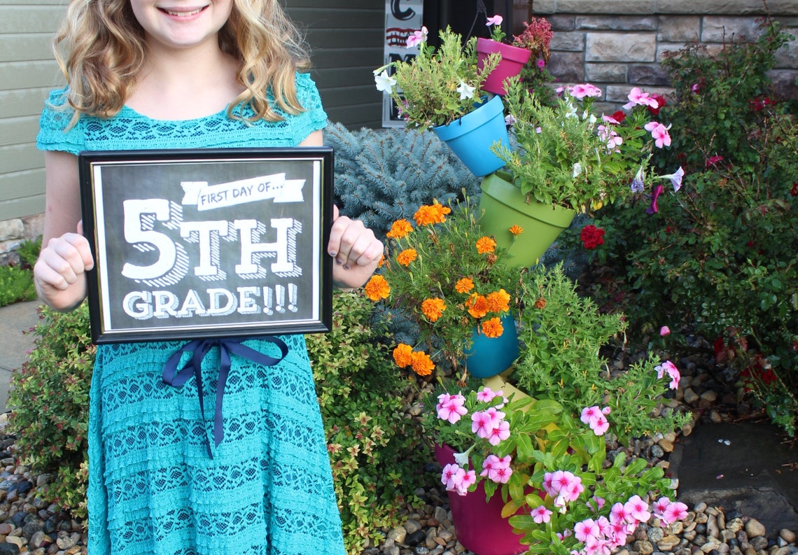 FIRST Day of School Printable Chalkboard Signs BUNDLE (20 Images ...