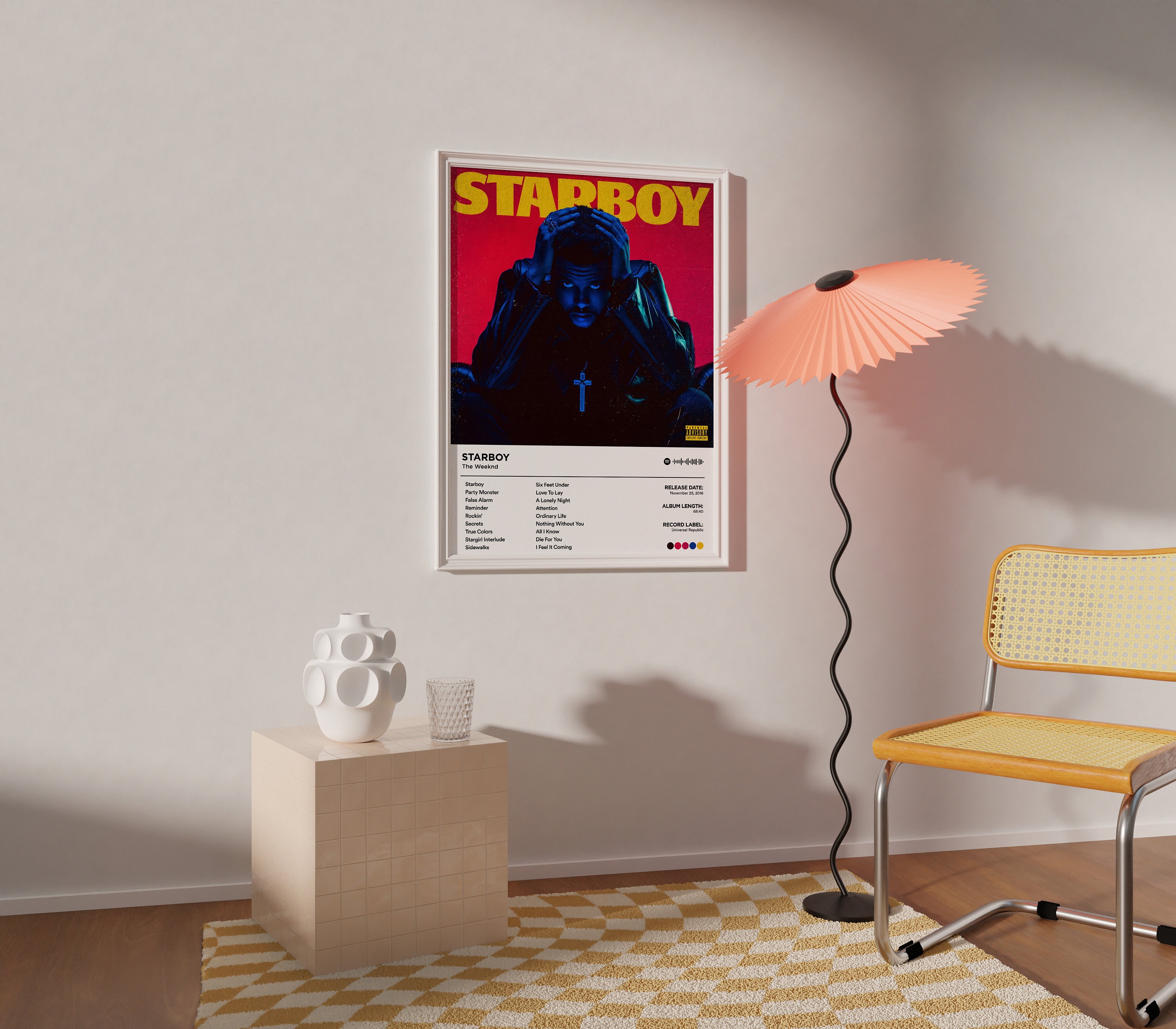 Discover Starboy - The Weeknd Album Poster | Custom Album Cover | Custom Album Print | XO The Weeknd Poster