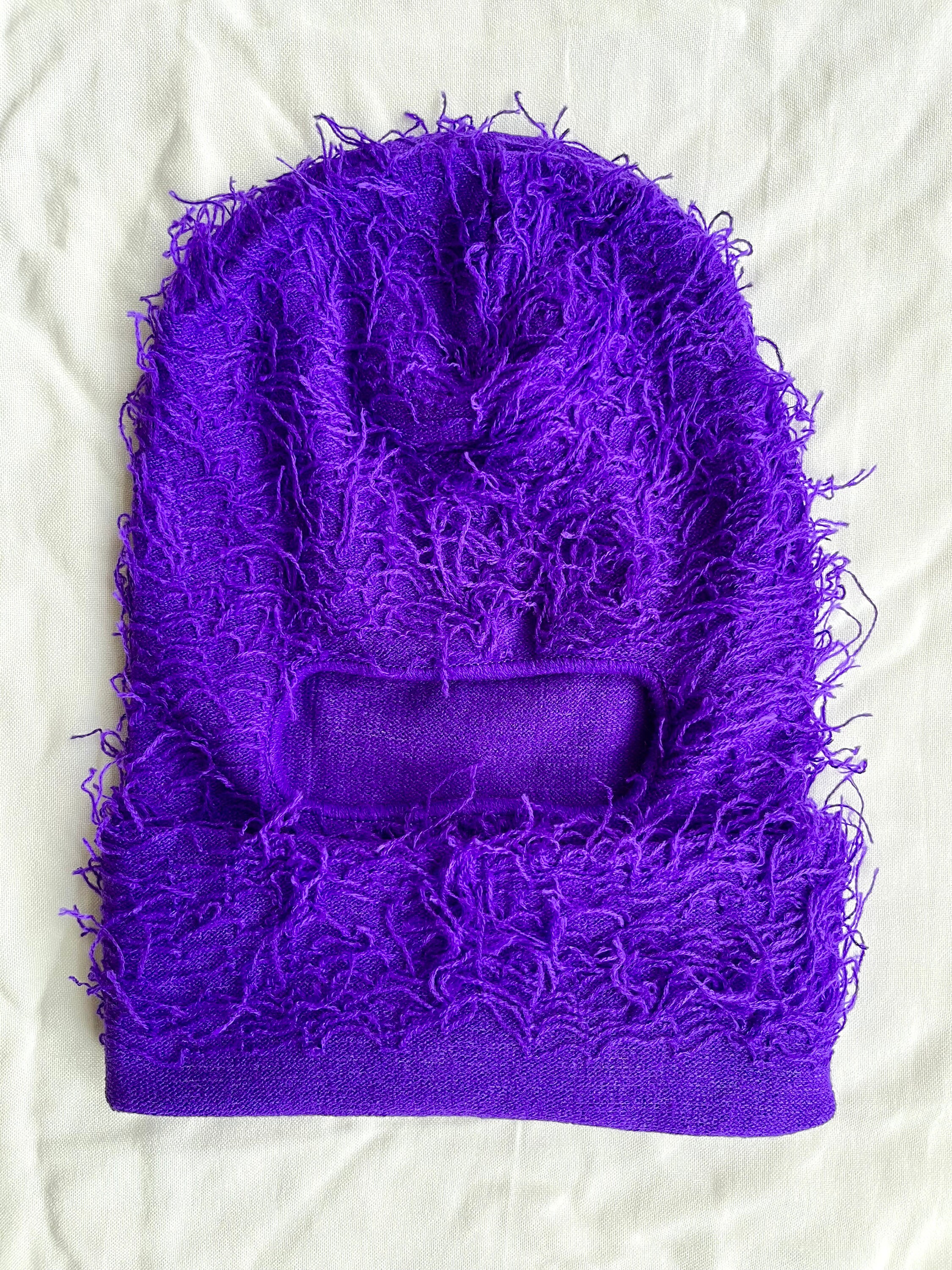 Purple Distressed Balaclava, Knitted Ski Mask, Trendy Winter Gifts - Etsy