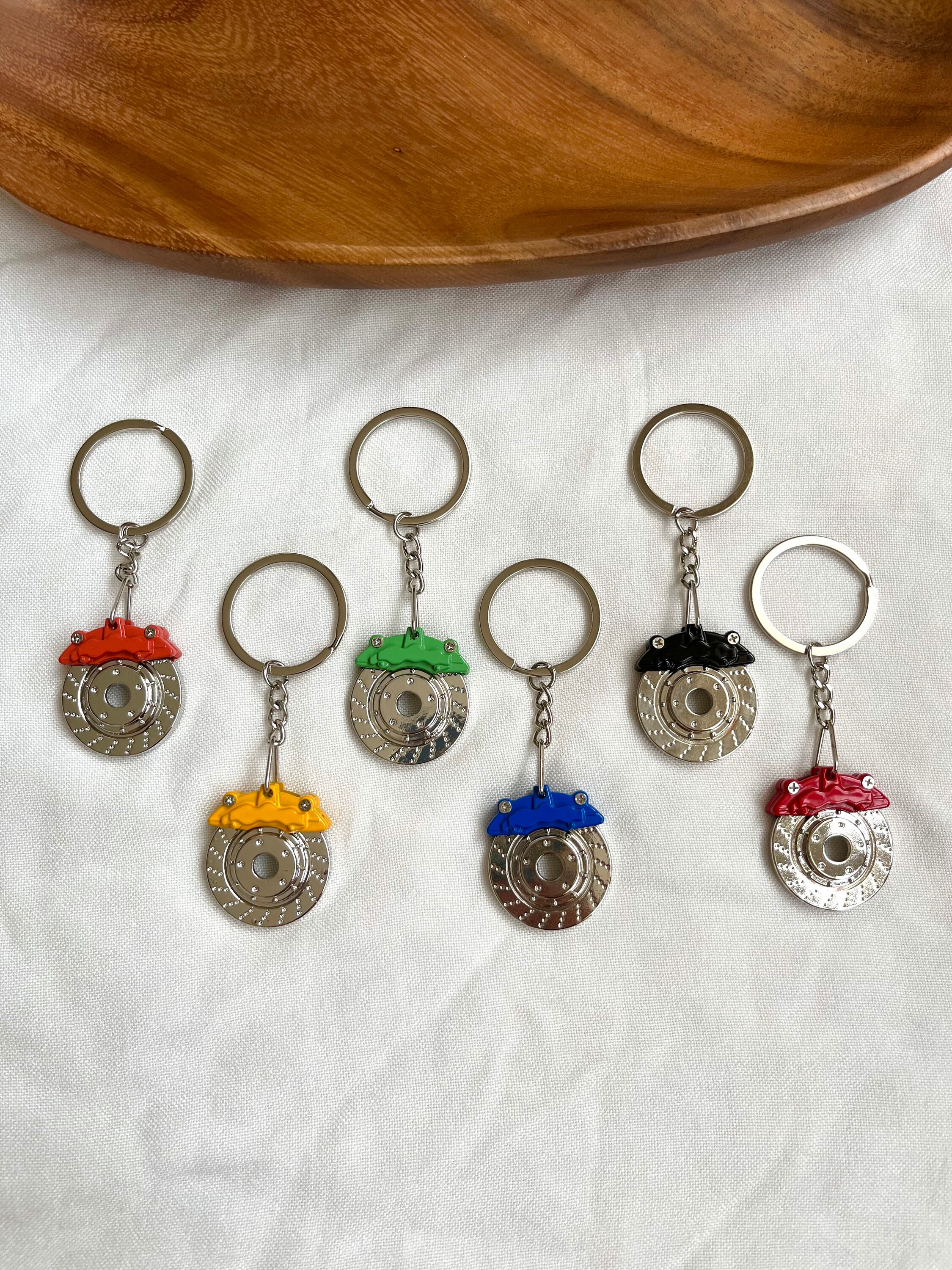 Auto Parts Metal Keychains, Turbo, Six Speed Manual Gearbox, Wheel Tire Rim,  Brake Rotor, Silver Wrench Keychains, Unique Gifts 