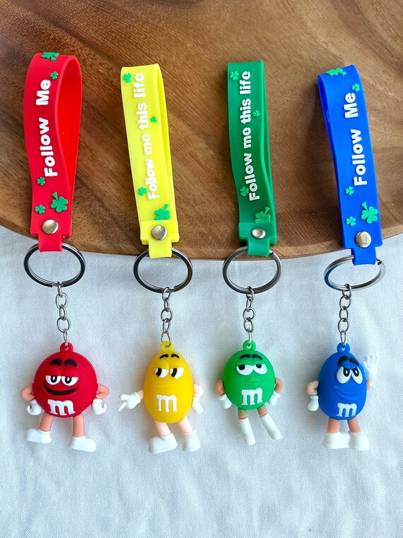 M M Keychain Cute Rubber Toy Keychain Wristlet Unique Gifts Bag
