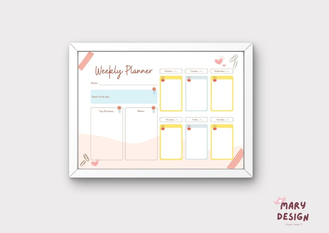 Weekly Calendar, School Calendar, Planner, Weekly Planner, Homeschool ...