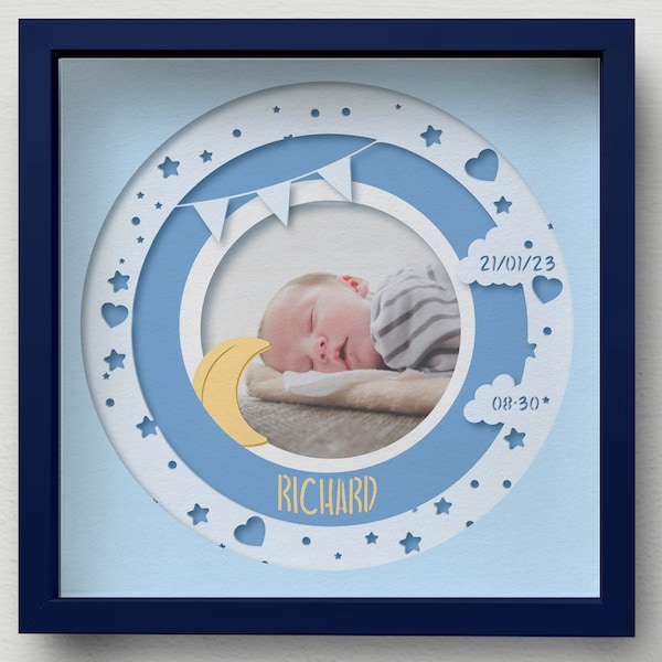 3D Baby Photo Frame Shadow Box SVG, Layered Laser Cut for Cricut 3D Baby Photo Frame Shadow Box SVG, Layered Laser Cut for Cricut