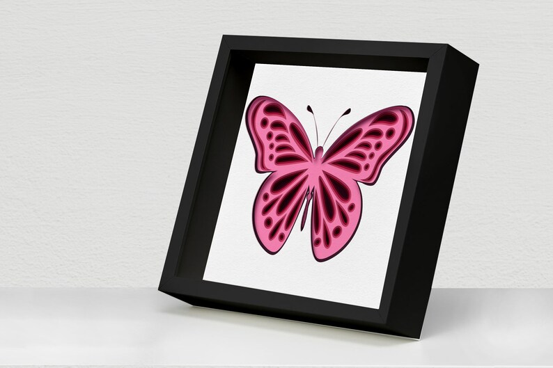 3D Butterfly Shadow Box SVG, Multi - Layered Paper Cut - Etsy